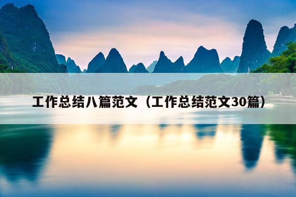 工作总结八篇范文(工作总结范文30篇)