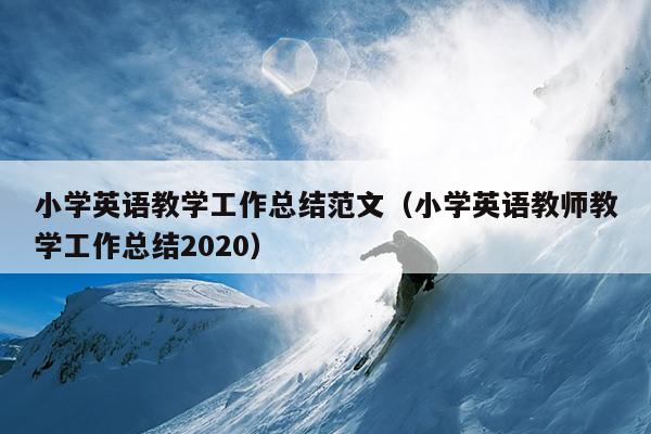 小学英语教学工作总结范文(小学英语教师教学工作总结2020)
