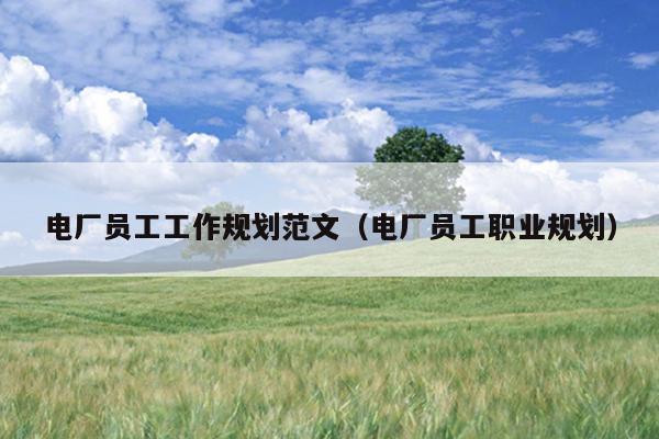 电厂员工工作规划范文(电厂员工职业规划)