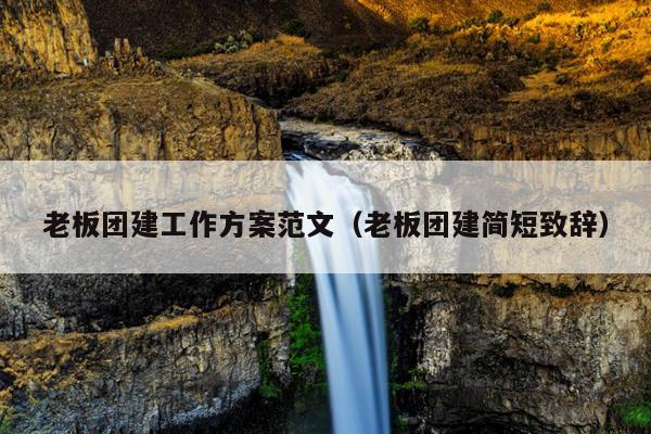 老板团建工作方案范文(老板团建简短致辞)