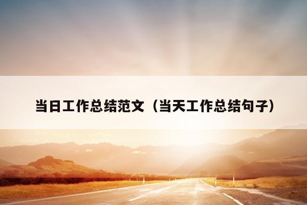 当日工作总结范文(当天工作总结句子)