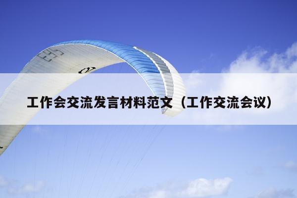 工作会交流发言材料范文(工作交流会议)