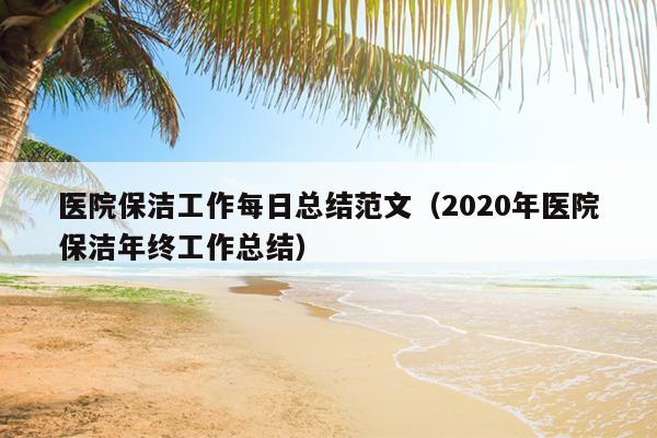 医院保洁工作每日总结范文(2020年医院保洁年终工作总结)