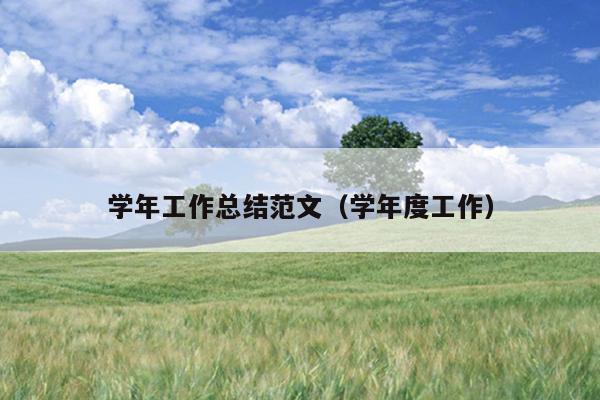 学年工作总结范文(学年度工作)