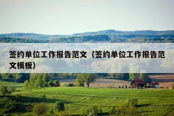 签约单位工作报告范文(签约单位工作报告范文模板)