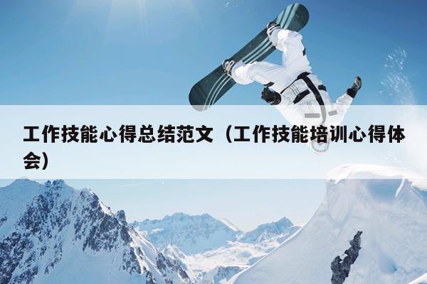 工作技能心得总结范文(工作技能培训心得体会)