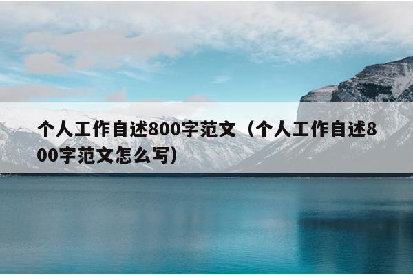 个人工作自述800字范文(个人工作自述800字范文怎么写)