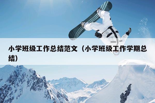 小学班级工作总结范文(小学班级工作学期总结)