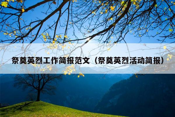 祭奠英烈工作简报范文(祭奠英烈活动简报)