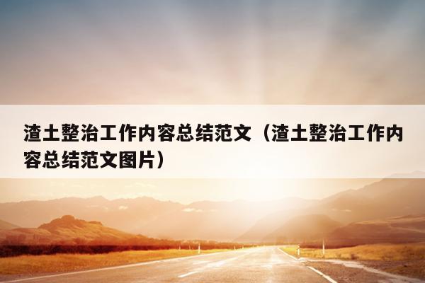 渣土整治工作内容总结范文(渣土整治工作内容总结范文图片)
