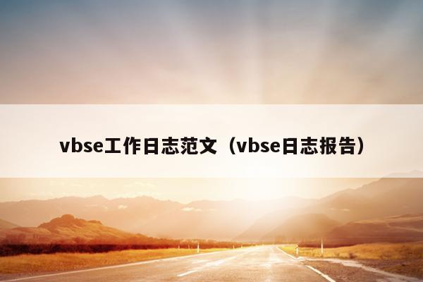 vbse工作日志范文(vbse日志报告)