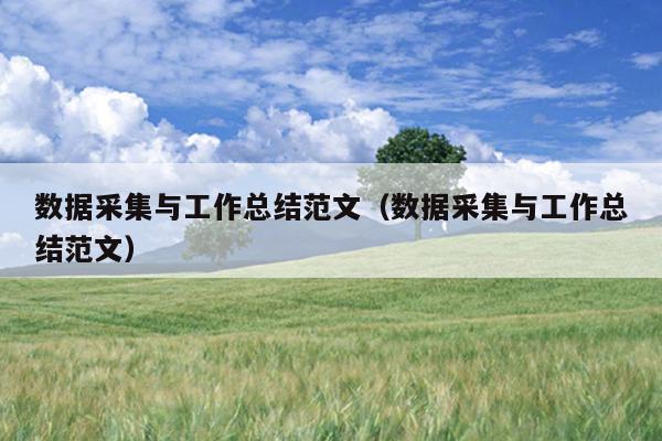 数据采集与工作总结范文(数据采集与工作总结范文)