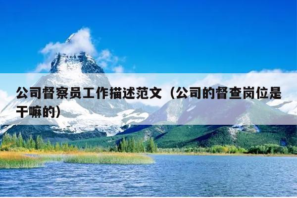 公司督察员工作描述范文(公司的督查岗位是干嘛的)