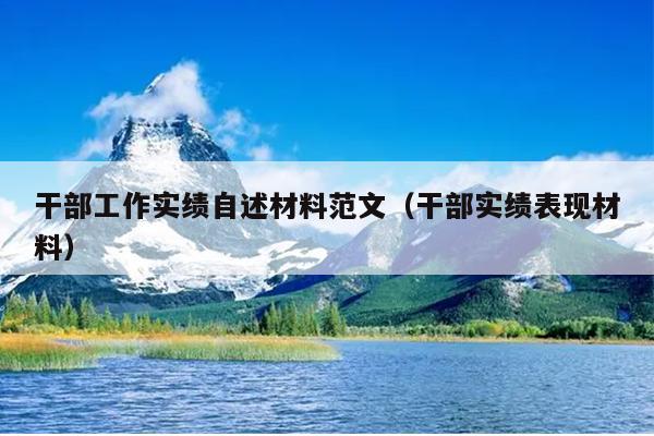 干部工作实绩自述材料范文(干部实绩表现材料)