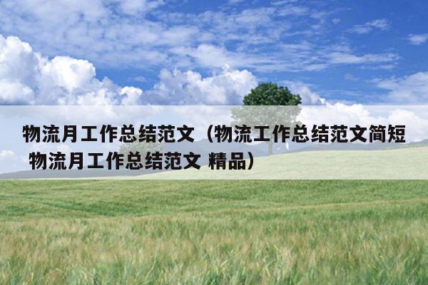 物流月工作总结范文(物流工作总结范文简短 物流月工作总结范文 精品)