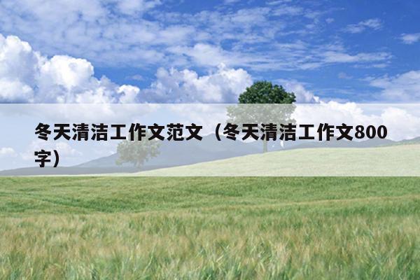 冬天清洁工作文范文(冬天清洁工作文800字)