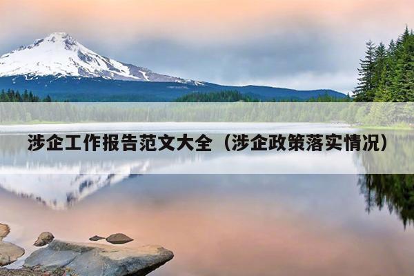 涉企工作报告范文大全(涉企政策落实情况)