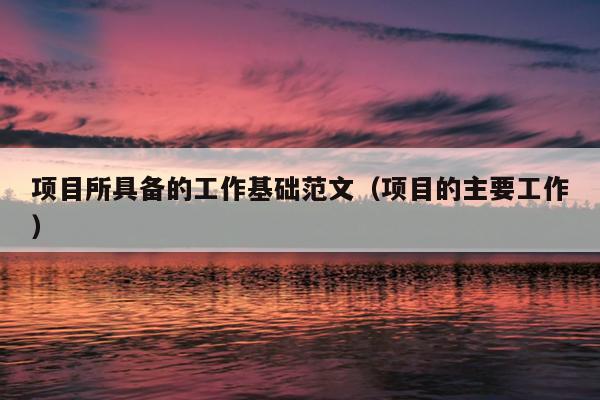 项目所具备的工作基础范文(项目的主要工作)