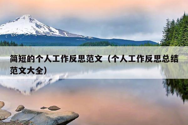 简短的个人工作反思范文(个人工作反思总结范文大全)