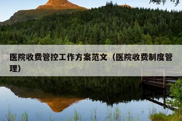 医院收费管控工作方案范文(医院收费制度管理)