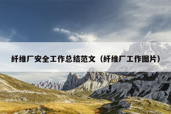 纤维厂安全工作总结范文(纤维厂工作图片)