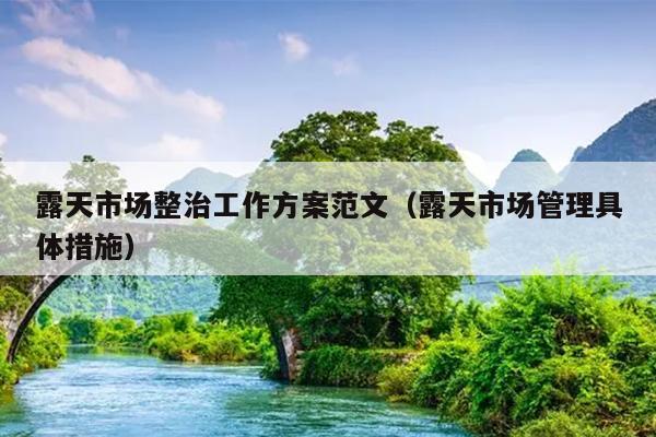 露天市场整治工作方案范文(露天市场管理具体措施)