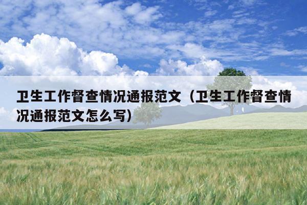 卫生工作督查情况通报范文(卫生工作督查情况通报范文怎么写)
