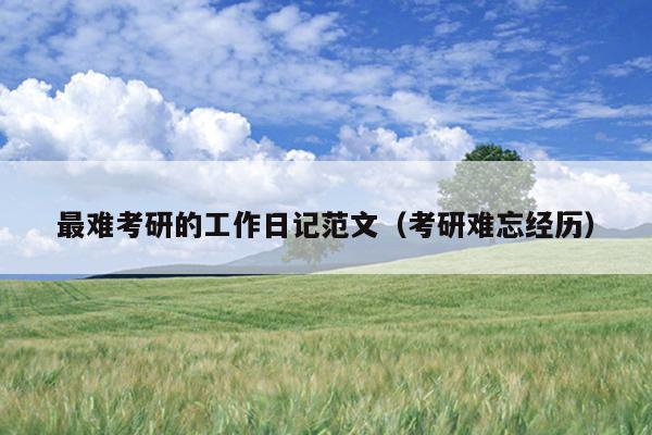 最难考研的工作日记范文(考研难忘经历)