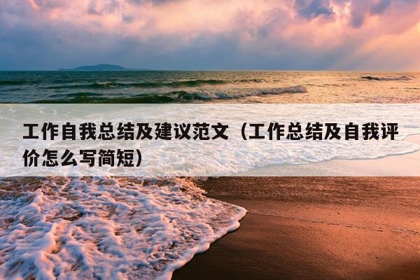 工作自我总结及建议范文(工作总结及自我评价怎么写简短)